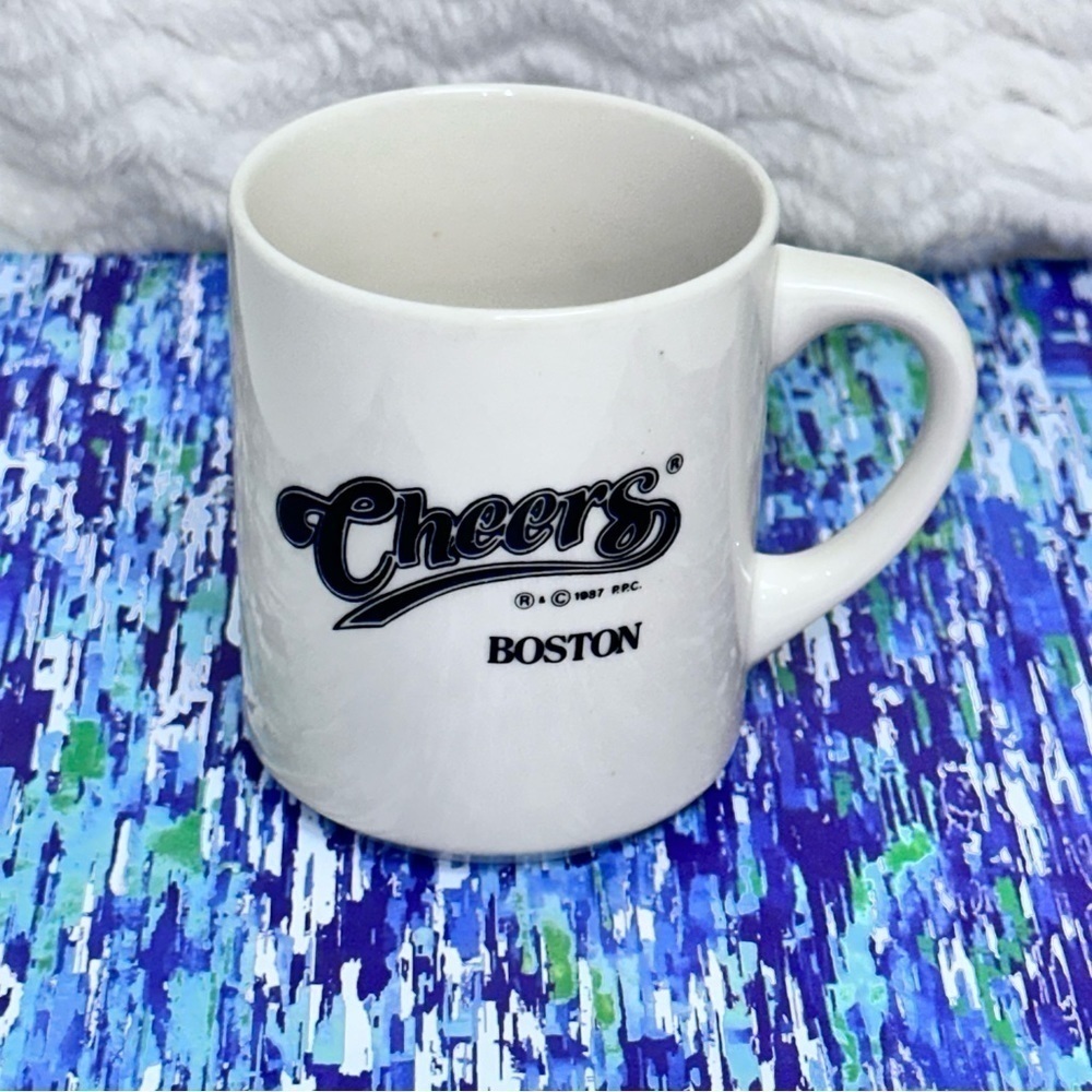 CHEERS BOSTON Vintage 1987 Television NBC TV Show Coffee Mug 12 oz Cup